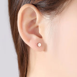 Rose Stud Earrings 925 Sterling Silver Women Accessories