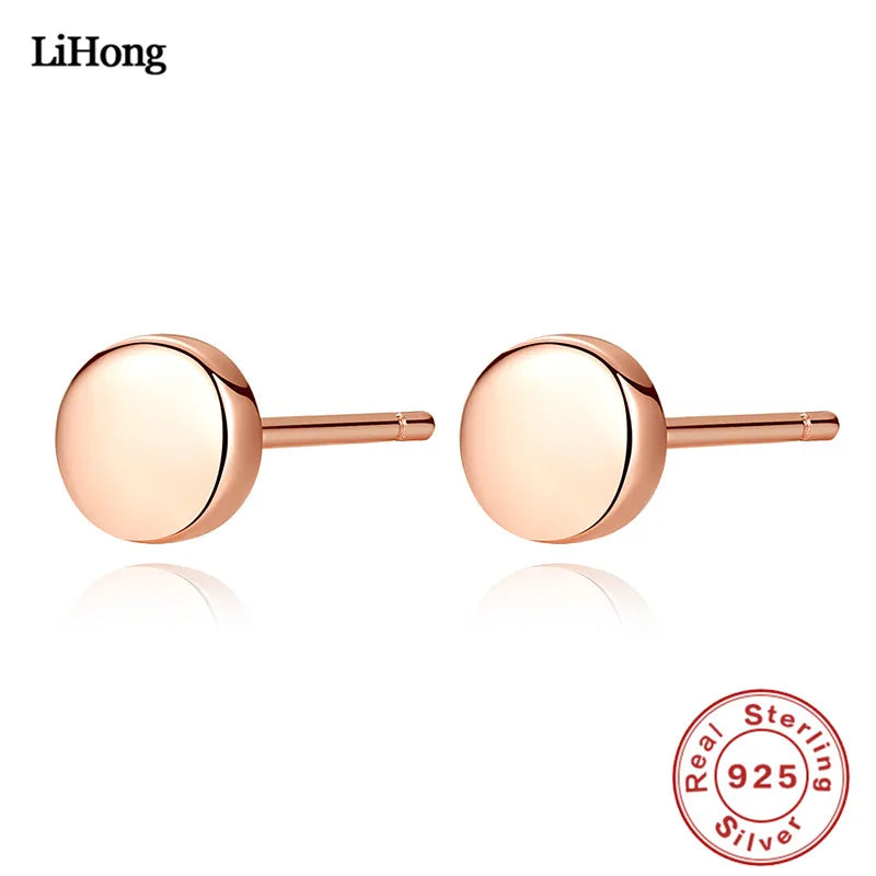 Rose Stud Earrings 925 Sterling Silver Women Accessories