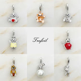 Rose Teddy Bear Koala Polar Charms Pendant 925 Sterling Silver