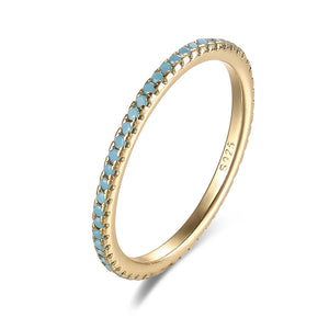 Zircon Crystal Thin Silver Rings for Women Wedding Party