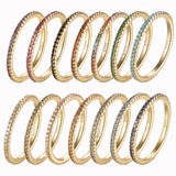 Zircon Crystal Thin Silver Rings for Women Wedding Party