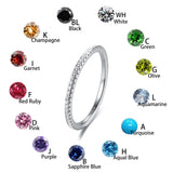Zircon Crystal Thin Silver Rings for Women Wedding Party