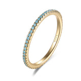 Zircon Crystal Thin Silver Rings for Women Wedding Party