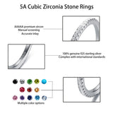 Zircon Crystal Thin Silver Rings for Women Wedding Party
