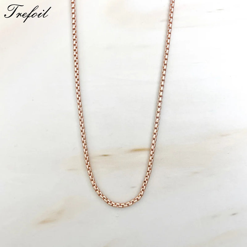 Rose Venezia Link Chain Necklace, 925 Sterling Silver