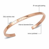 Rose Stainless Steel Bangle Bracelet Charms Jewelry 1 PC