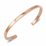 Rose Stainless Steel Bangle Bracelet Charms Jewelry 1 PC