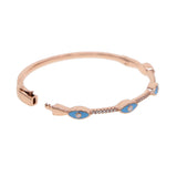 Rose Evil Eye Collection Open Bangle Cuff Bracelet