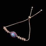 Rose CZ Hamsa Eye Bracelet Men Charm Enamel Bangles Bijoux