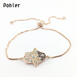 Colorful Evil Eye Hamsa Charms Bracelet for Women