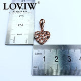 Rose Golden Heart Ornament Charm Jewelry For Women, Romantic Gift