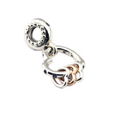 Rose Hearts Charm for 925 Silver Bracelets, Mother's Day Gift Beads for Women
