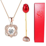 Romantic Rhombus Zircon Eternal Love Necklace Set