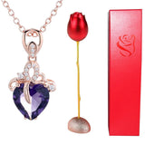 Romantic Rhombus Zircon Eternal Love Necklace Set