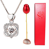 Romantic Rhombus Zircon Eternal Love Necklace Set