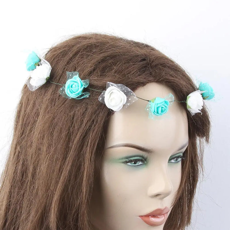 Rose Flower Hoop Crown Headpiece for Wedding Bridal
