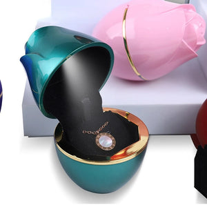 Rose LED Light Necklace Pendant Bracelet Boxes Organizer