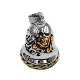 Rose Lady Rider Biker Bell Pendant Stainless Steel Live To Ride Eagle