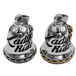 Rose Lady Rider Biker Bell Pendant Stainless Steel Live To Ride Eagle