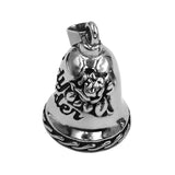 Rose Lady Rider Biker Bell Pendant Stainless Steel Live To Ride Eagle
