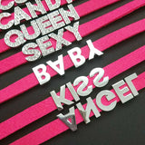 Personalized Rhinestone Name Necklace Choker Collar