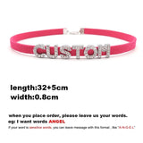 Personalized Rhinestone Name Necklace Choker Collar