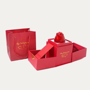 Rose Lift Creative Necklace Rings Earrings Jewelry Boxs For Girlfriend