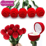 Rose Love Heart Romantic Ring Box Jewelry Display Case