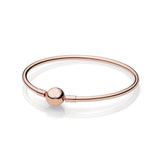 925 Sterling Silver Rose Moment Bangle Bracelet