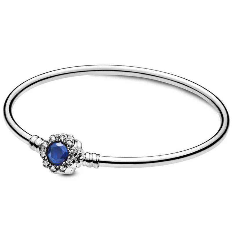 Rose Moments T-bar Snake Chain Bracelet 925 Sterling Silver Bead Charm Jewelry