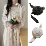 Rose Necklace for Women Weave Knotted Bowknot Adjustable Chain Jewelry