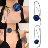 Rose Necklace for Women Weave Knotted Bowknot Chain Jewelry