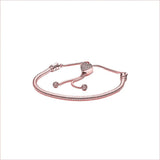 925 Silver Peach Blossom Heart Bracelet