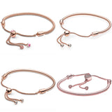 925 Silver Peach Blossom Heart Bracelet