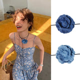Rose Pendant Clavicle Chain Necklace Adjustable Length