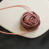Rose Pendant Collarbone Chain Cold Wind Adjustable Wax Rope Necklace