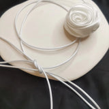 Rose Pendant Collarbone Chain Cold Wind Adjustable Wax Rope Necklace