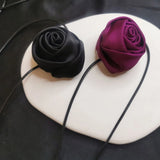 Rose Pendant Collarbone Chain Cold Wind Adjustable Wax Rope Necklace