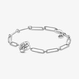Rose Petals 925 Sterling Silver Link Bracelet European Charms Diy Jewelry