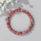 Rose Pink Beaded Bracelets Natural Stone Agates Beads Bracelets