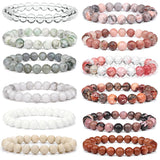 Rose Pink Beaded Bracelets Natural Stone Agates Beads Bracelets