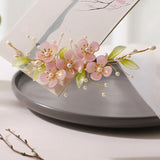 Rose Pink Pressed Glass Hair Clips