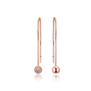 Rose Polished & Pave Bead Earring 925 Silver Jewelry