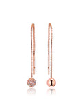 Rose Polished & Pave Bead Earring 925 Silver Jewelry