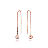 Rose Polished & Pave Bead Earring 925 Silver Jewelry