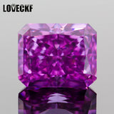 Rose Purple Radiant CZ High Carbon Diamond Lab Zircon 4K Cutting