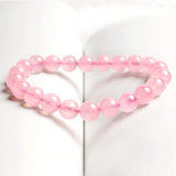 Rose Quartz Bracelet Natural Pink Crystal Bead for Women Love Gift