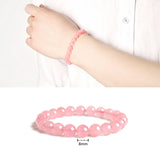 Rose Quartz Bracelet Natural Pink Crystal Bead for Women Love Gift