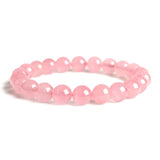 Rose Quartz Bracelet Natural Pink Crystal Bead for Women Love Gift