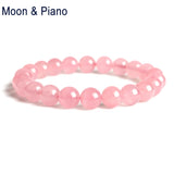 Rose Quartz Bracelet Natural Pink Crystal Bead for Women Love Gift